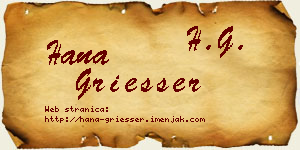 Hana Griesser vizit kartica